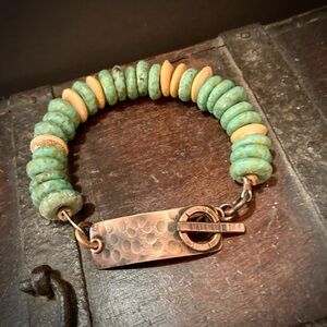 Handcrafted Turquoise and Copper Bracelet